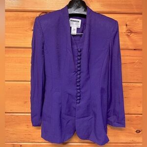 Vintage Lois Snyder Dani Max Petite Jacket Skirt Long Sleeve Suit Set  2